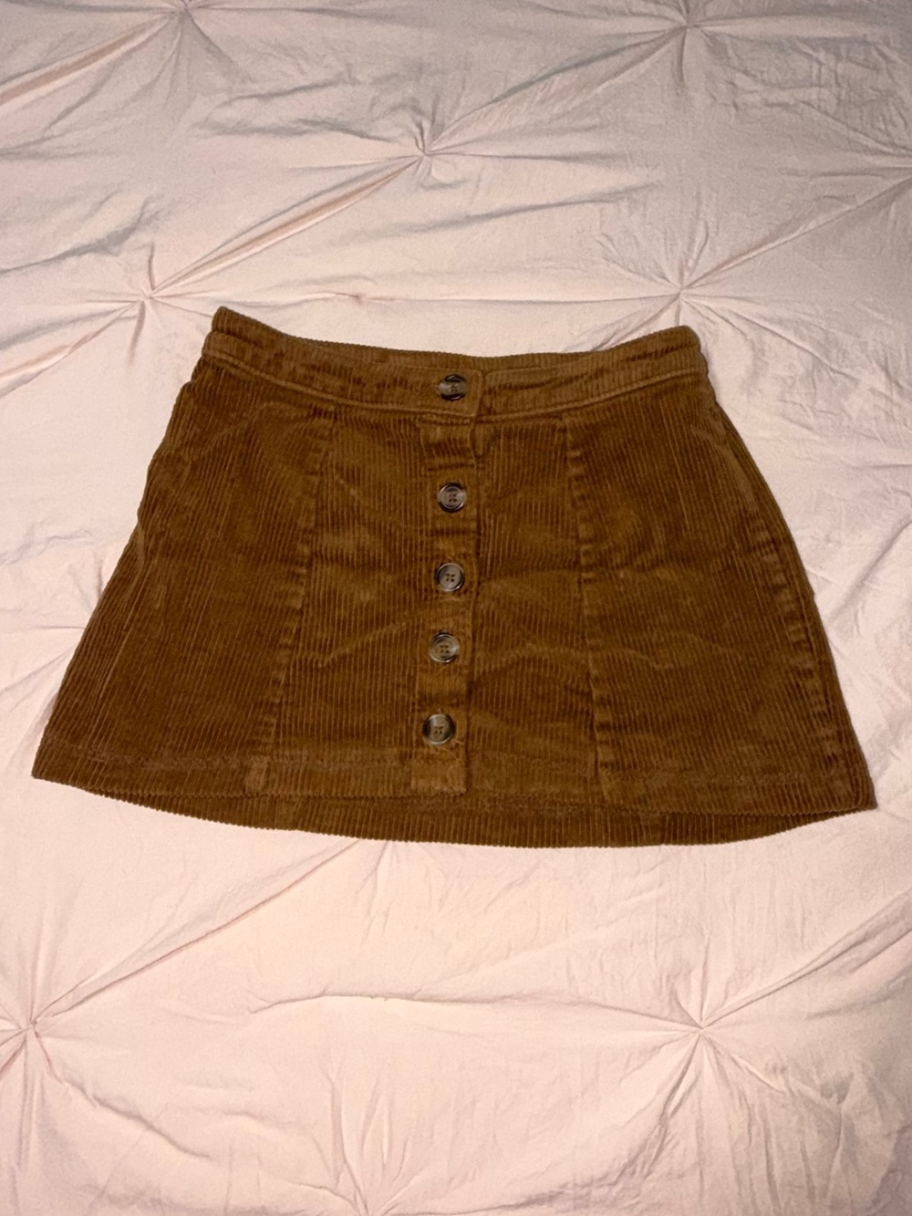 Forever 21 Brown Corduroy Button-Front Mini Skirt